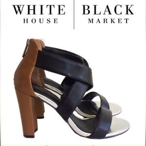 WHBM Leather Colorblock “Melodie” heel size 10